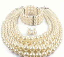 Load image into Gallery viewer, 3PC. PEARL NECKLACE SET