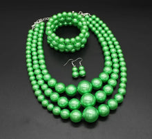 Load image into Gallery viewer, 3PC. PEARL NECKLACE SET