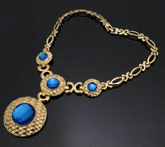 4PC OCEAN BLUE NECKLACE SET