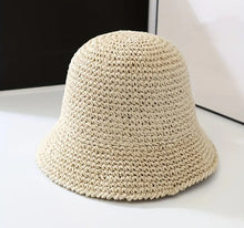 Load image into Gallery viewer, BEACH STRAW BUCKET HAT
