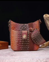 Load image into Gallery viewer, CROCODILE EMBOSSED CROSSBODY SADDLE BAG