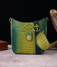 Load image into Gallery viewer, CROCODILE EMBOSSED CROSSBODY SADDLE BAG