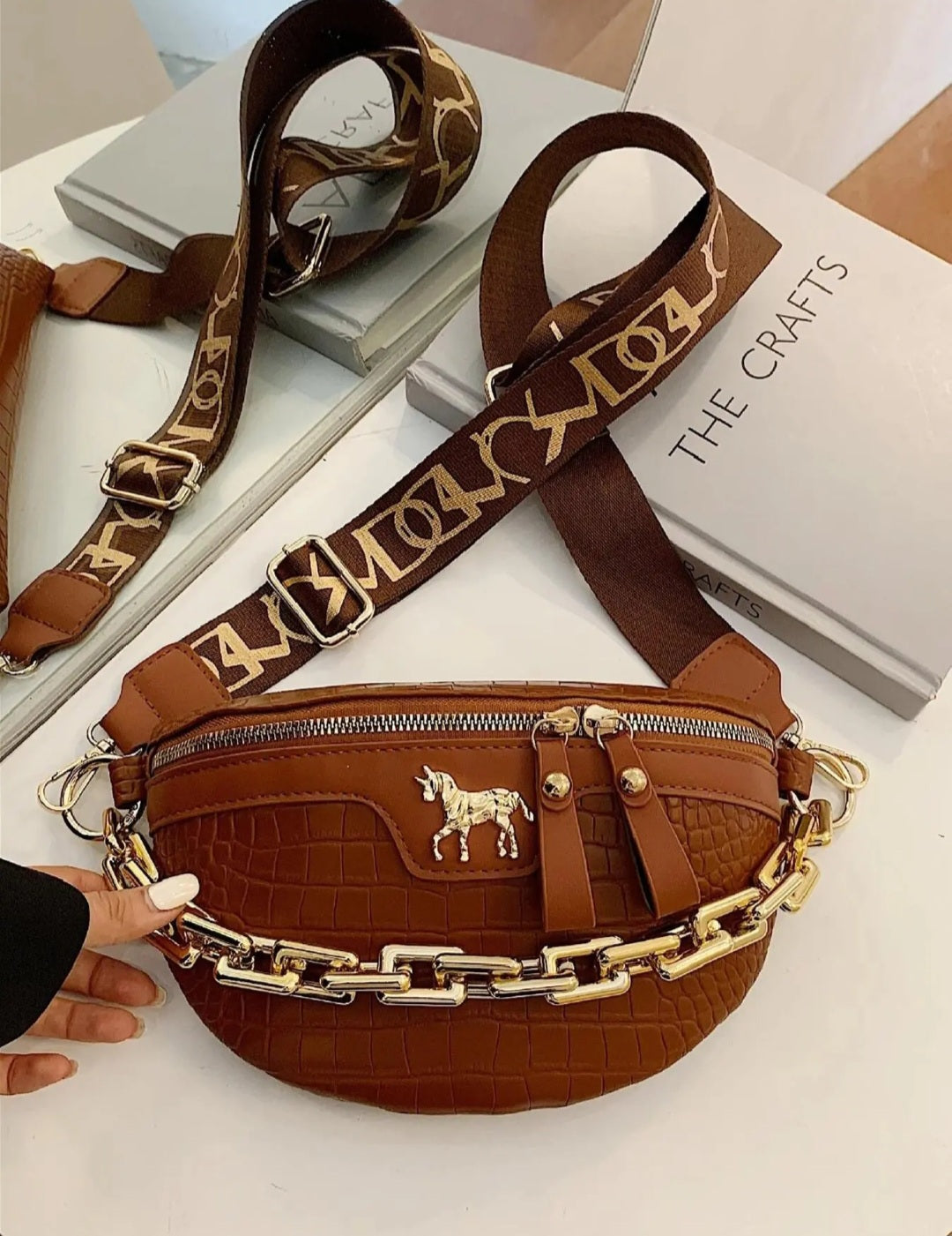 CROCODILE EMBOSSED FANNY PACK