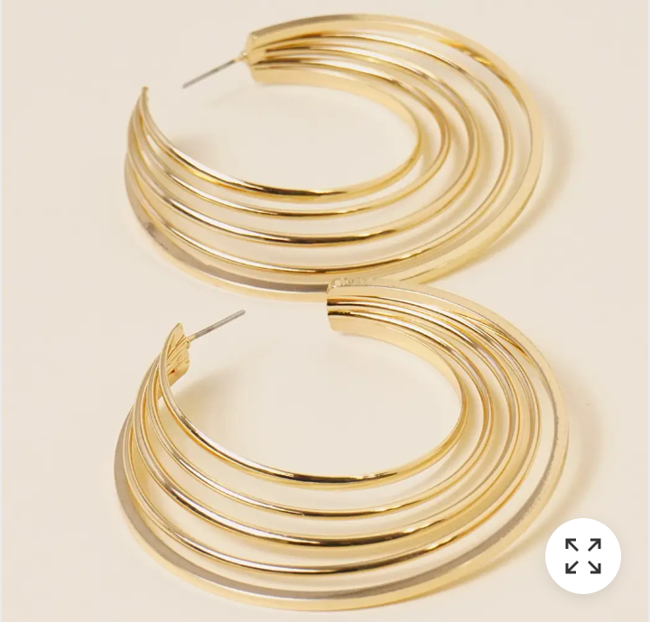 5 LAYER HOLLOW HOOP EARRINGS