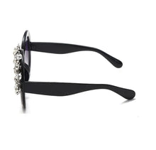 Load image into Gallery viewer, RHINESTONE ROUND SUNGLASSES