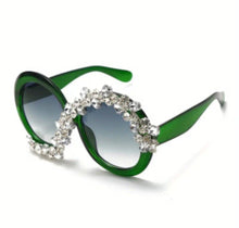 Load image into Gallery viewer, RHINESTONE ROUND SUNGLASSES
