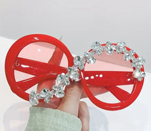 Load image into Gallery viewer, RHINESTONE ROUND SUNGLASSES
