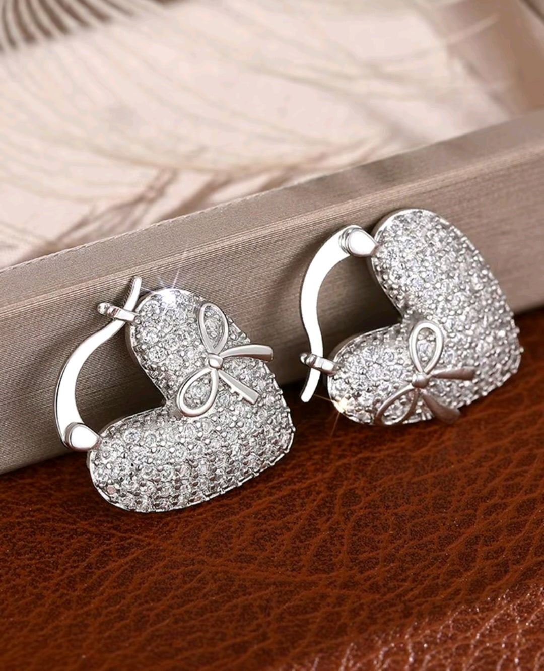 SILVER SACRED HEART EARRINGS