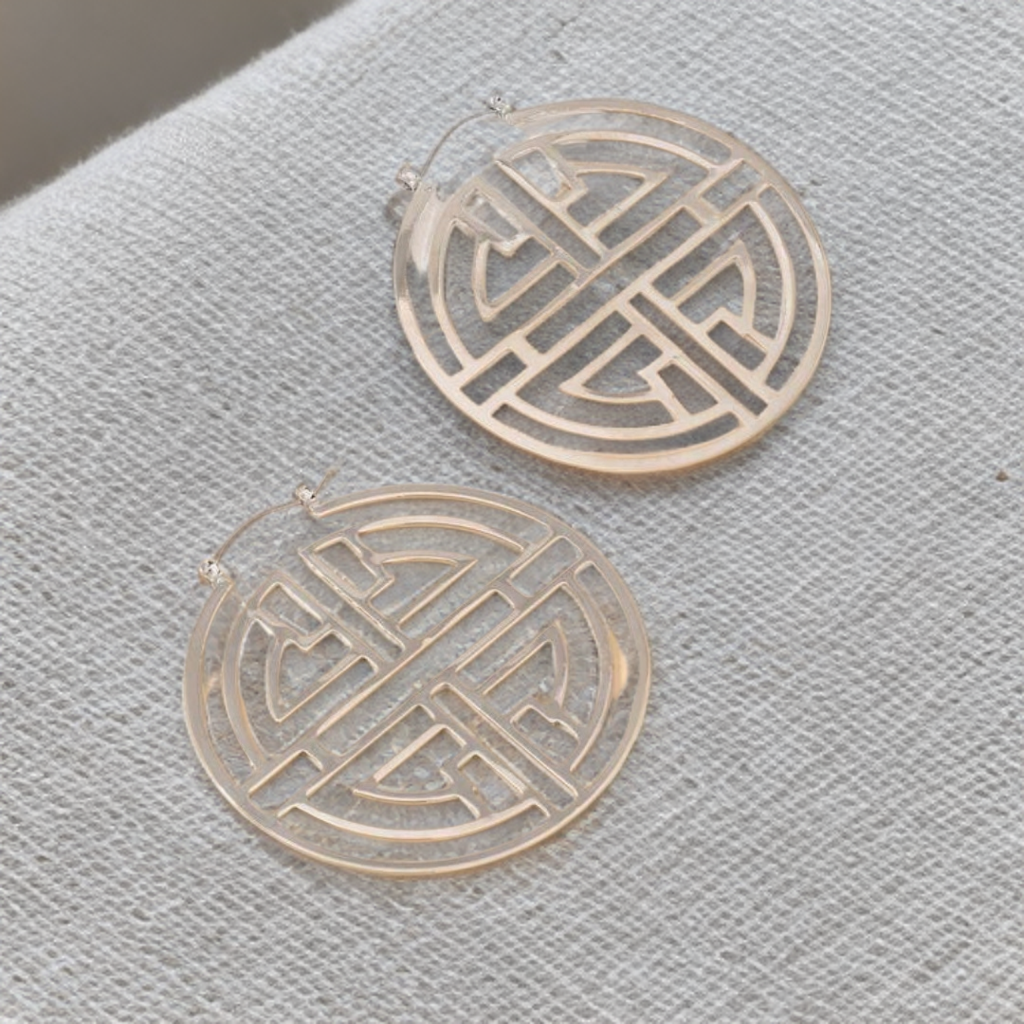 AZTEC HOOP EARRINGS