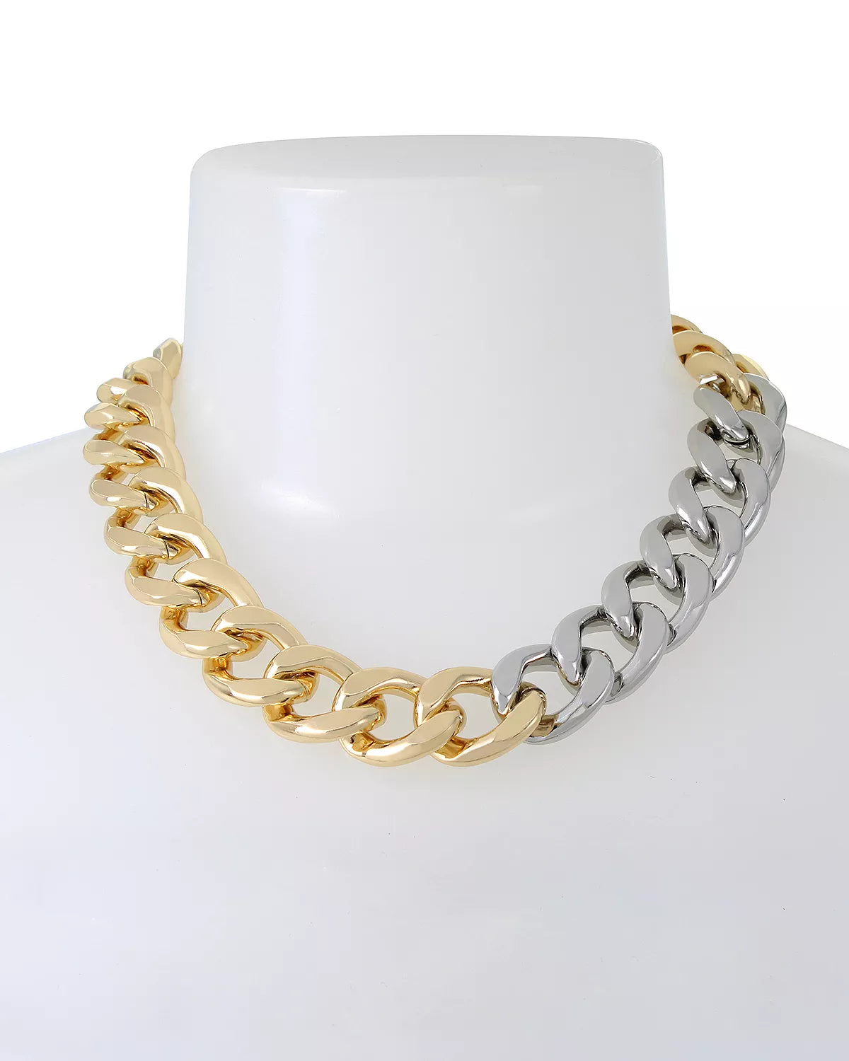 CHUNKY TWO-TONE LINK NECKLACE