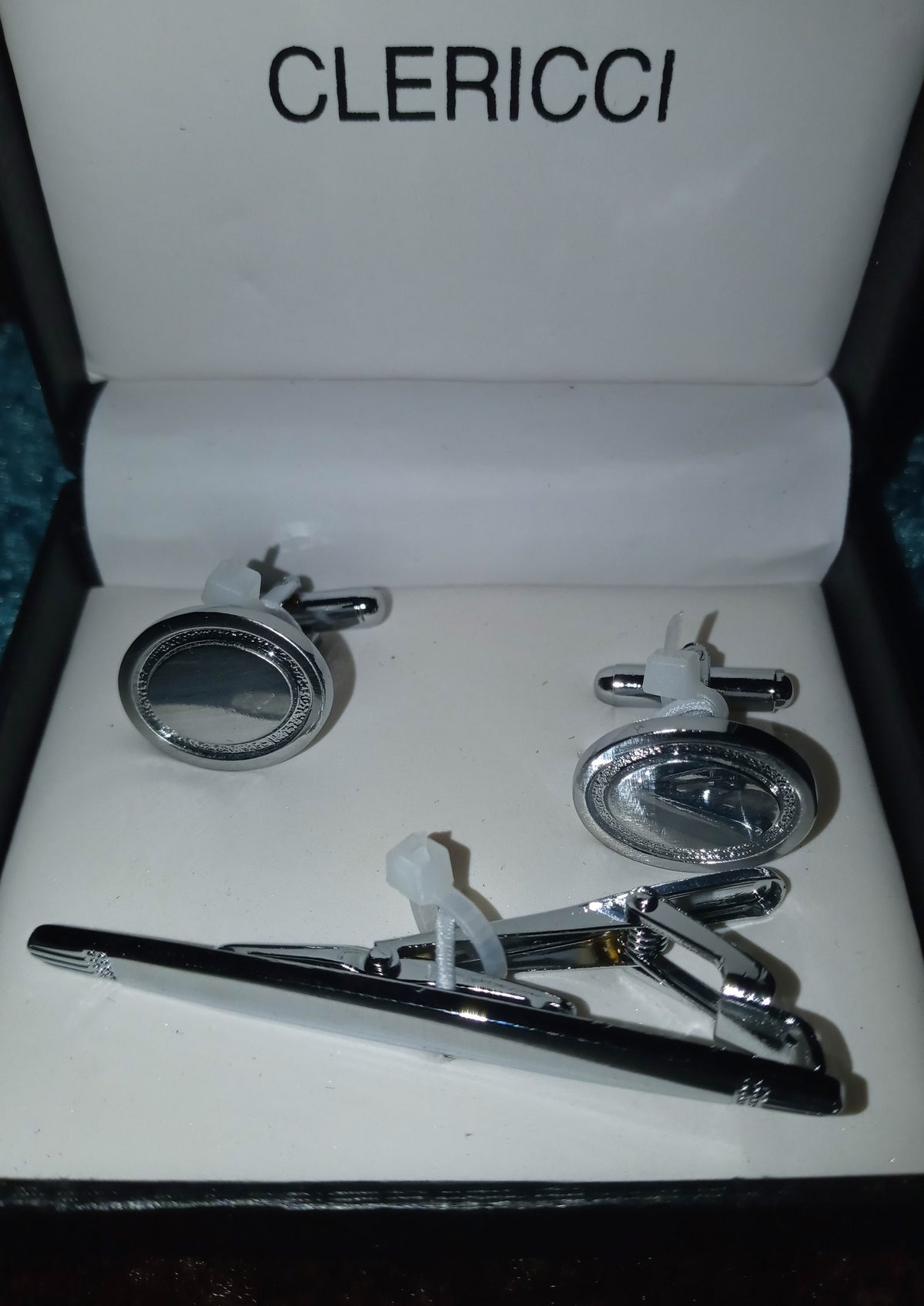 CLERICCI CUFFLINKS & TIE BAR SET