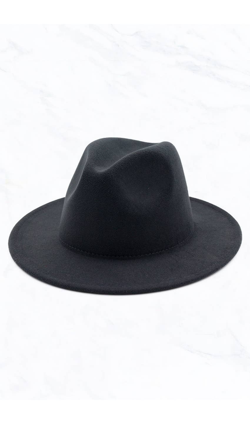 RETRO FLAT BIG BRIM FEDORA HAT
