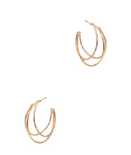 Load image into Gallery viewer, LAYERED HOOP EARRINGS & TWISTED CUFF BRACELET SET