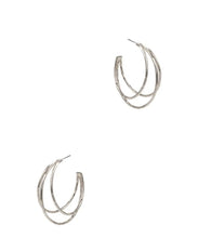 Load image into Gallery viewer, LAYERED HOOP EARRINGS & TWISTED CUFF BRACELET SET