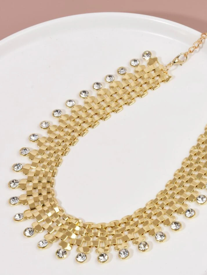 DIAMOND DROP PENDANT CHOKER