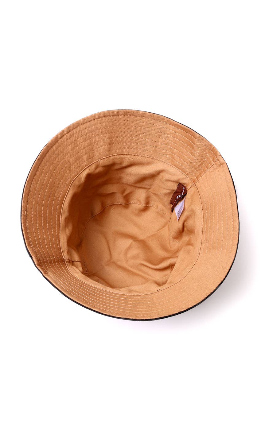 TAN/BLACK REVERSIBLE BUCKET HAT