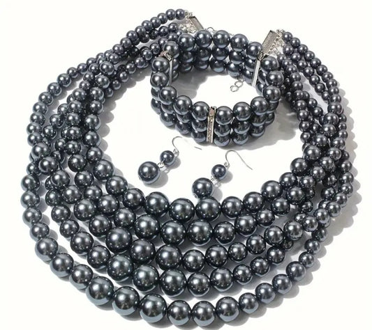 3PC. PEARL NECKLACE SET