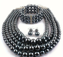 Load image into Gallery viewer, 3PC. PEARL NECKLACE SET
