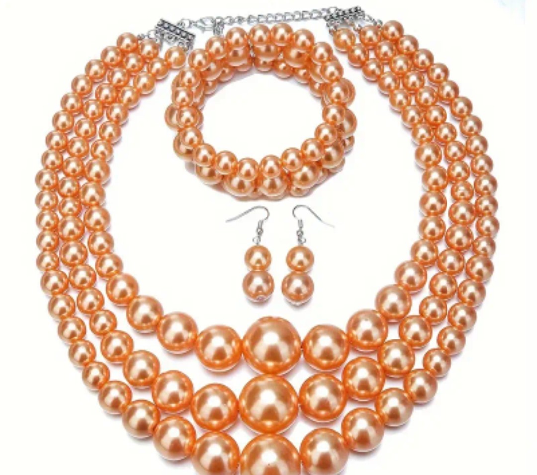 3PC. PEARL NECKLACE SET