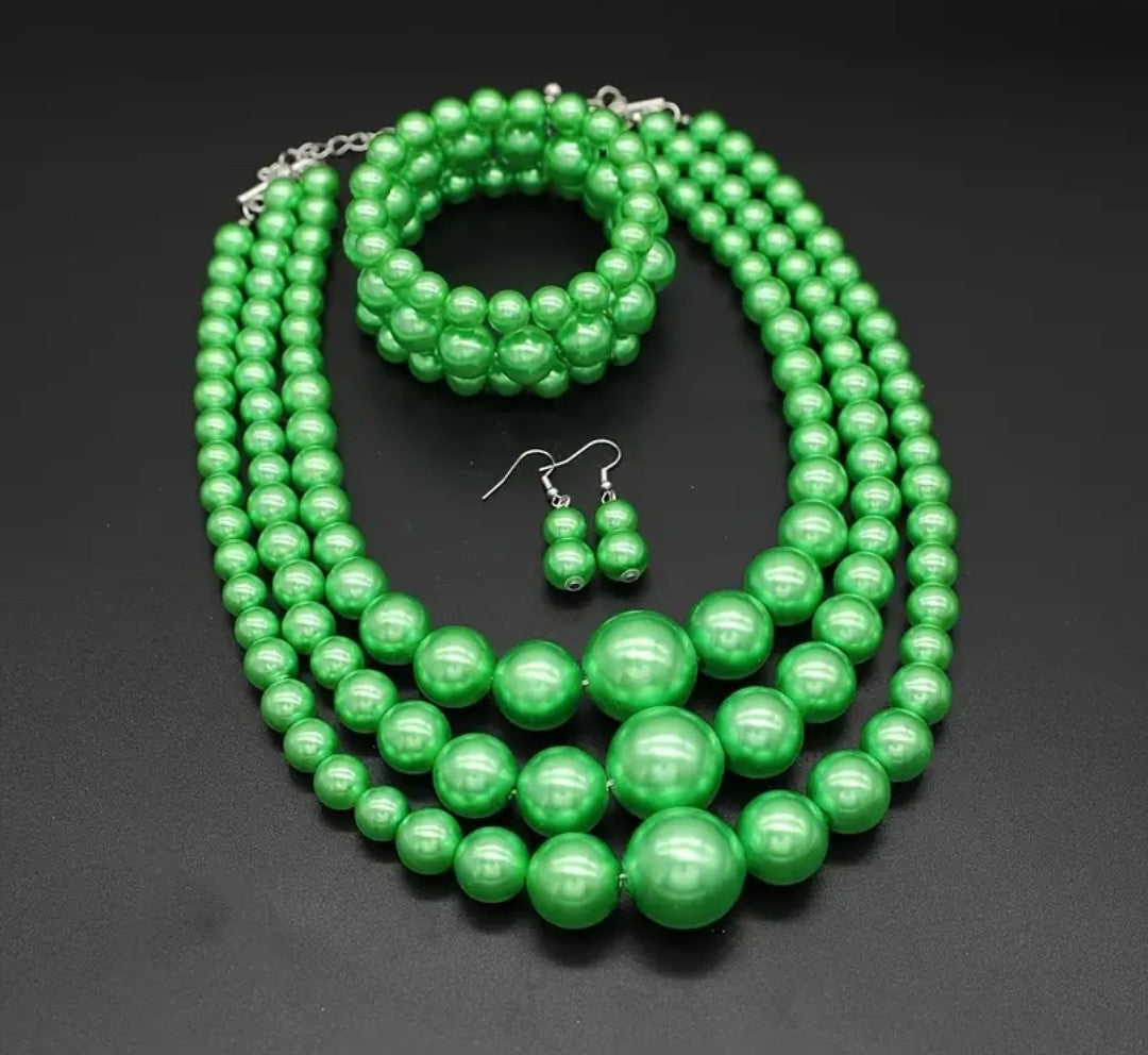 3PC. PEARL NECKLACE SET