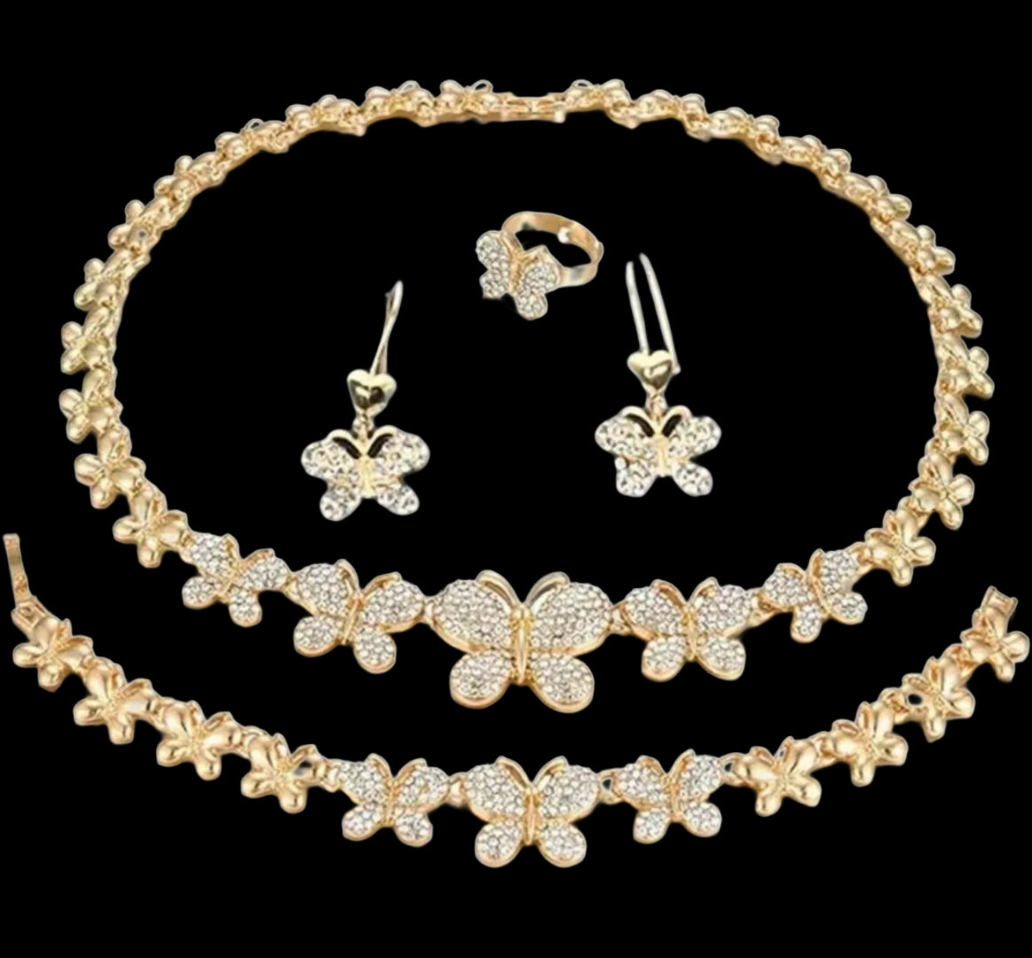 4pc. BUTTERFLY NECKLACE SET