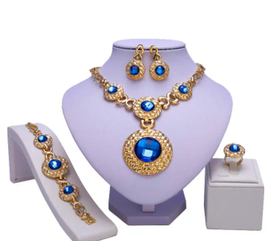 4PC OCEAN BLUE NECKLACE SET