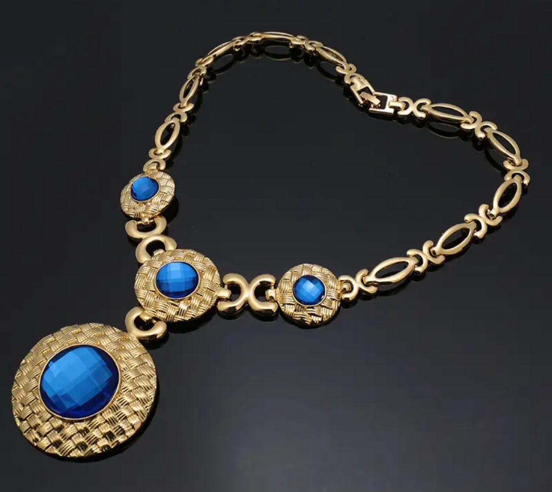 4PC OCEAN BLUE NECKLACE SET