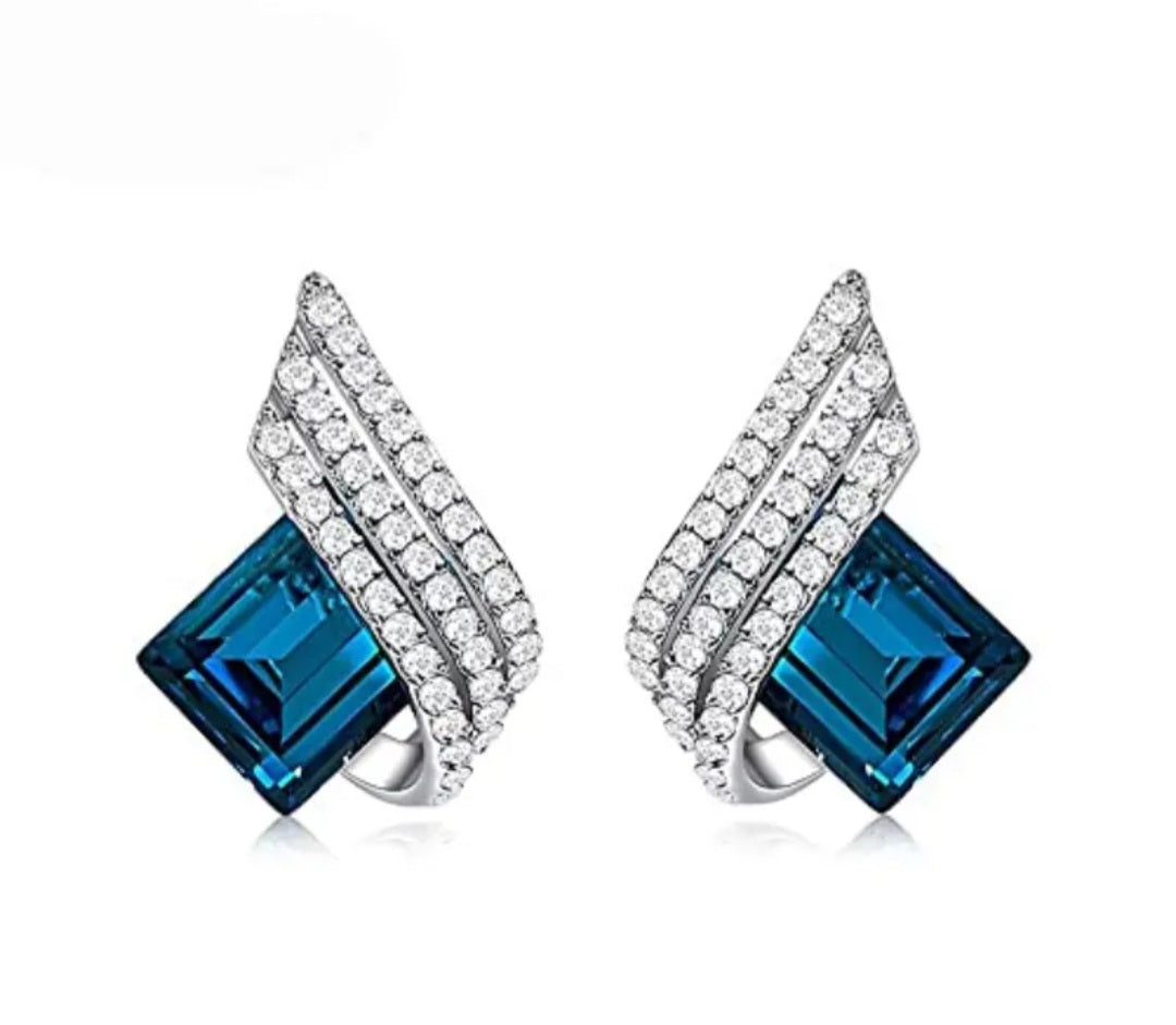 ANGEL WINGS BLUE CRYSTAL NECKLACE SET