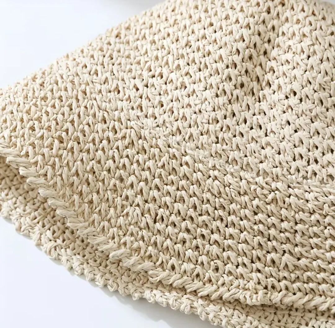BEACH STRAW BUCKET HAT