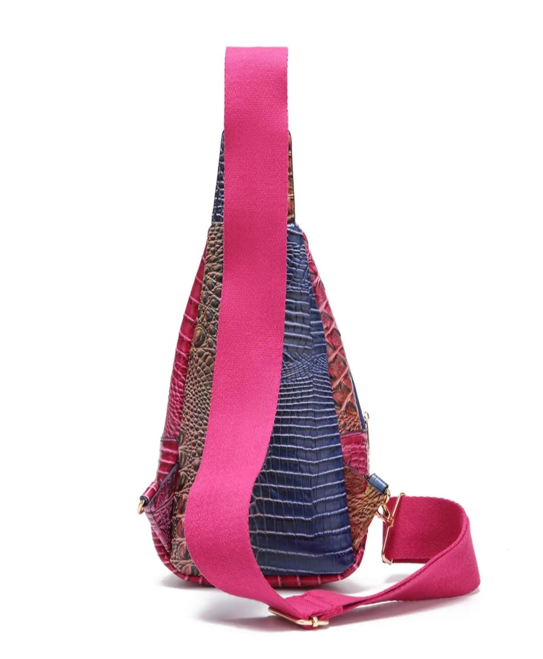 CROCODILE EMBOSSED CHEST BAG