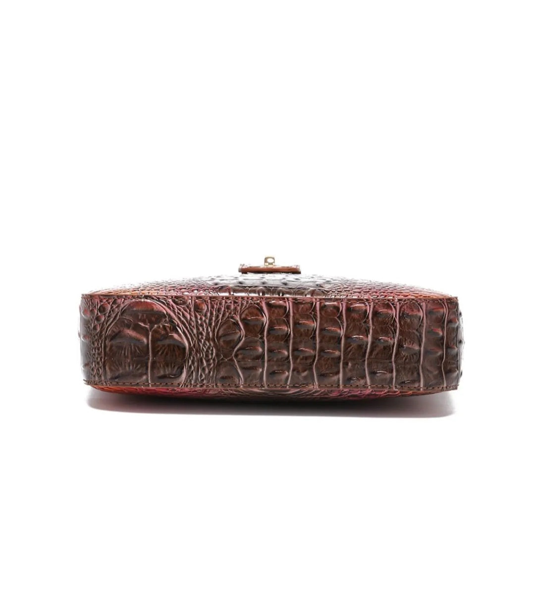 CROCODILE EMBOSSED CROSSBODY SADDLE BAG