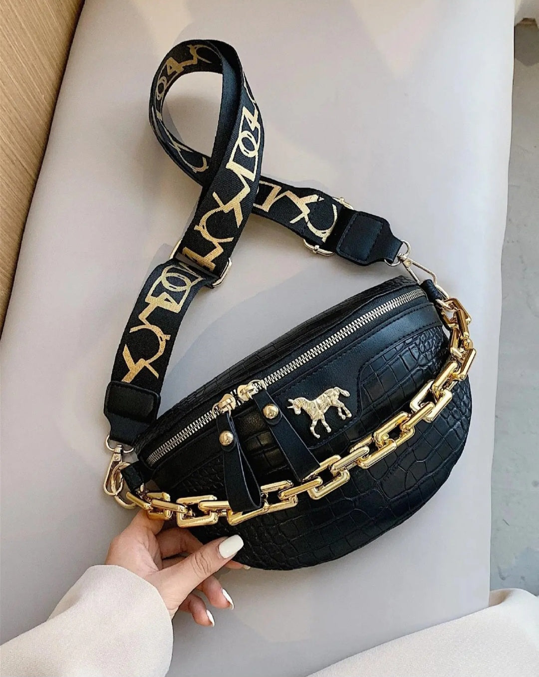 CROCODILE EMBOSSED FANNY PACK