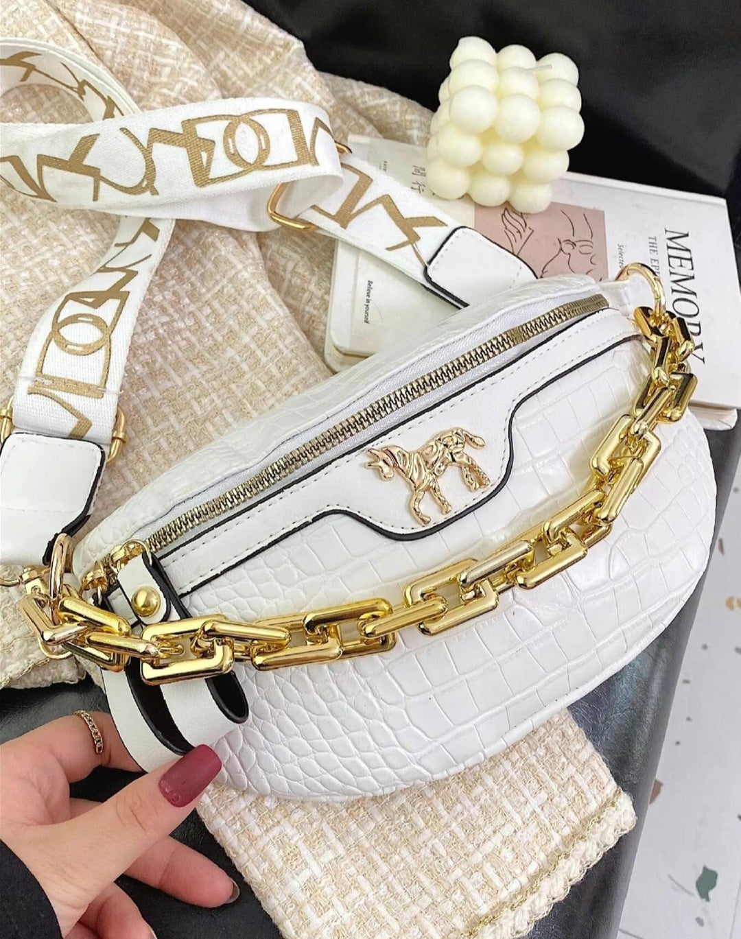 CROCODILE EMBOSSED FANNY PACK