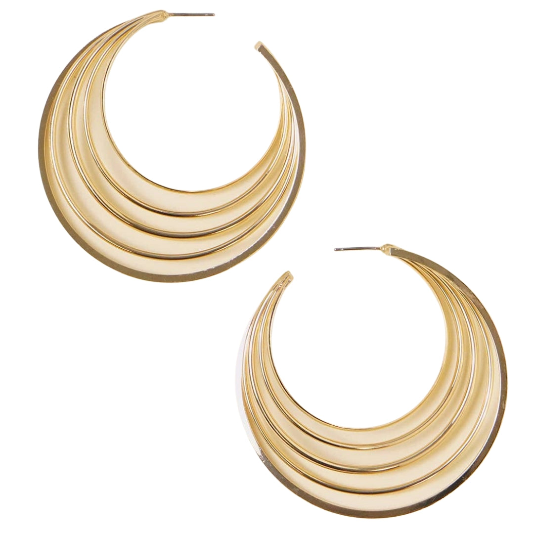 5 LAYER HOLLOW HOOP EARRINGS