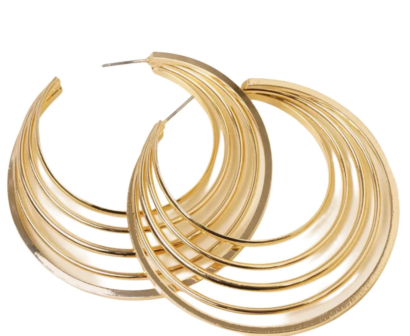 5 LAYER HOLLOW HOOP EARRINGS