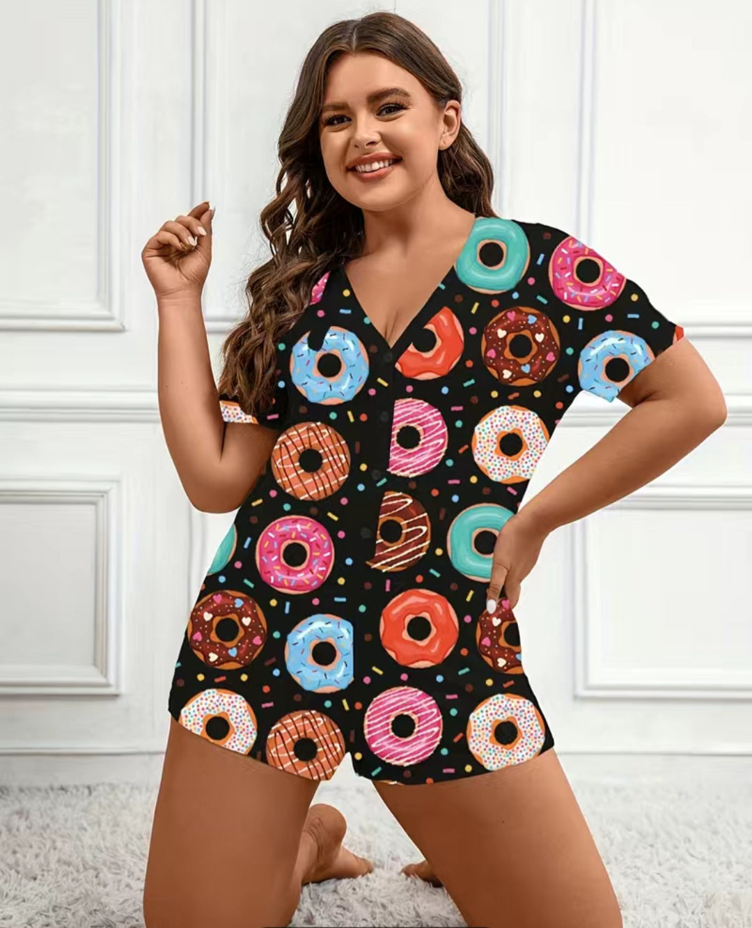 GOING DONUTS SHORT ONESIE