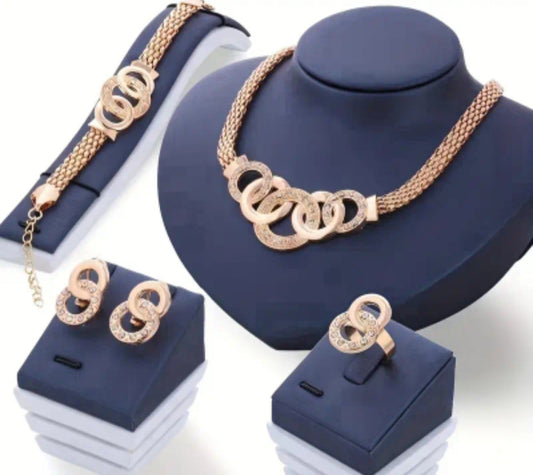HEART THEMED 4PC. NECKLACE SET