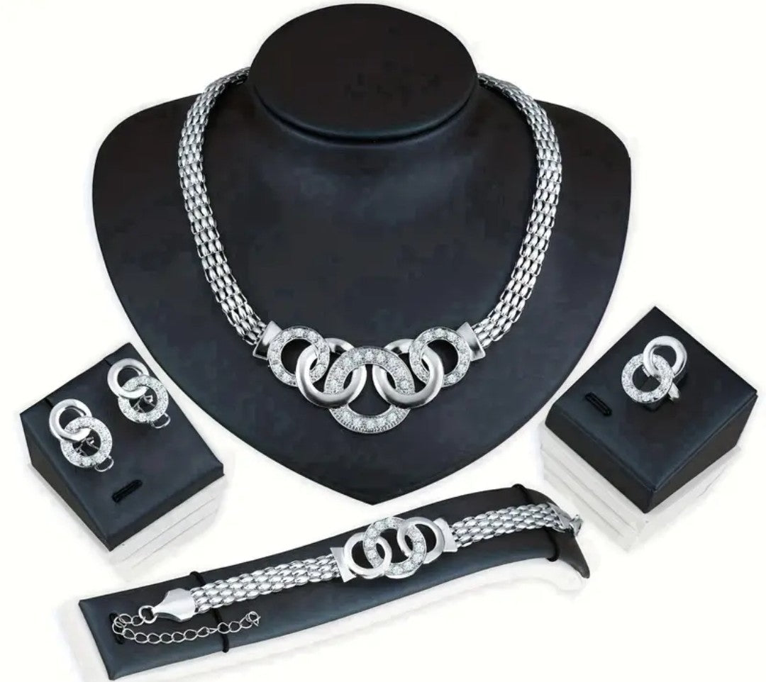 HEART THEMED 4PC. NECKLACE SET
