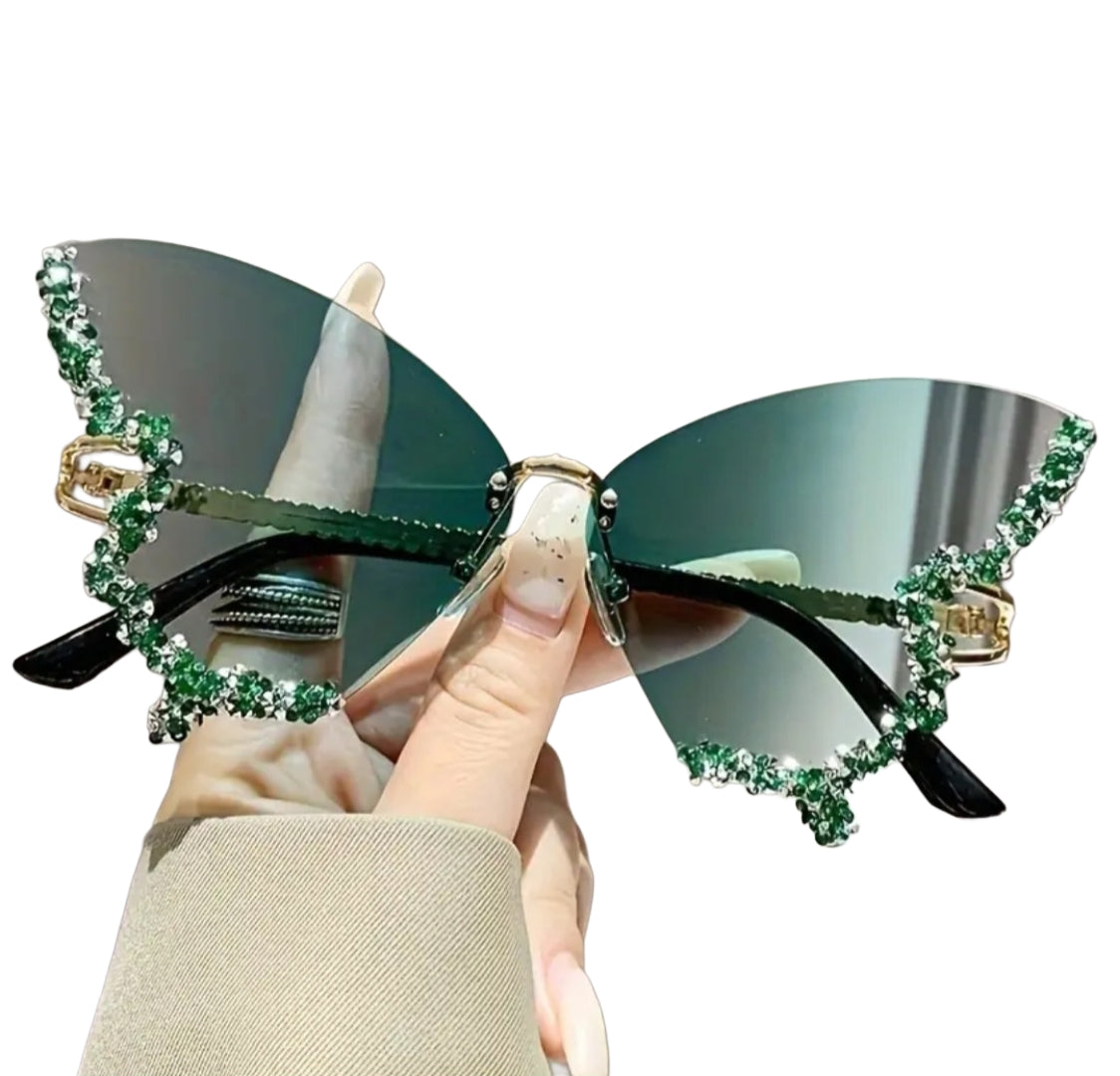 RHINESTONE BUTTERFLY SUNGLASSES