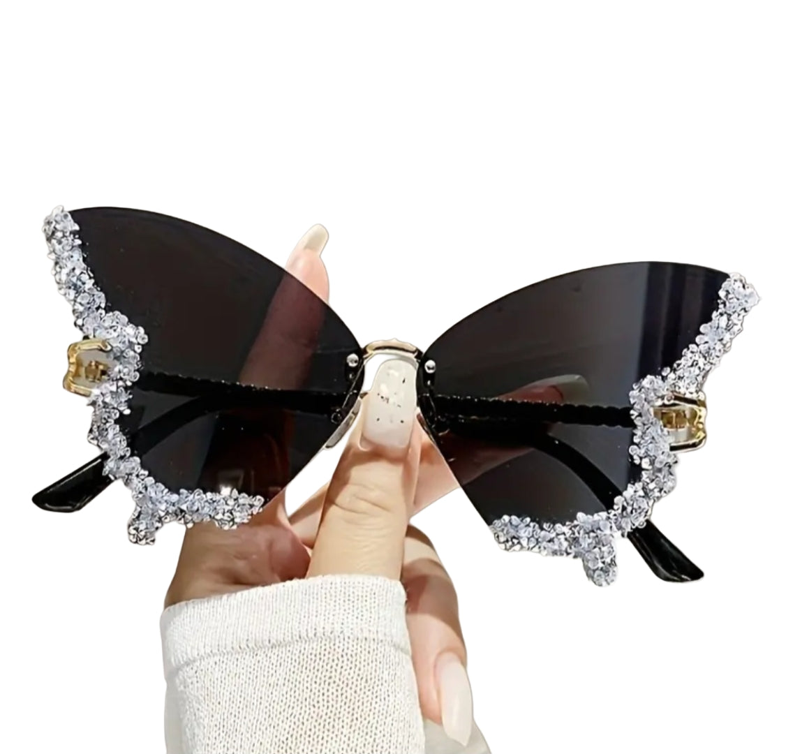 RHINESTONE BUTTERFLY SUNGLASSES
