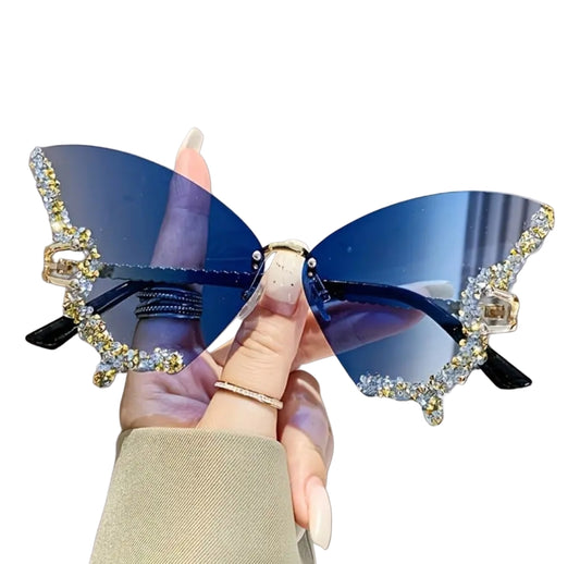 RHINESTONE BUTTERFLY SUNGLASSES