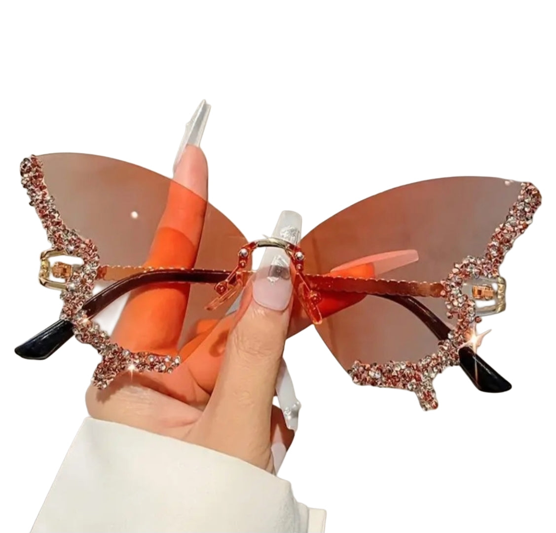 RHINESTONE BUTTERFLY SUNGLASSES