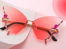 Load image into Gallery viewer, RHINESTONE BUTTERFLY SUNGLASSES
