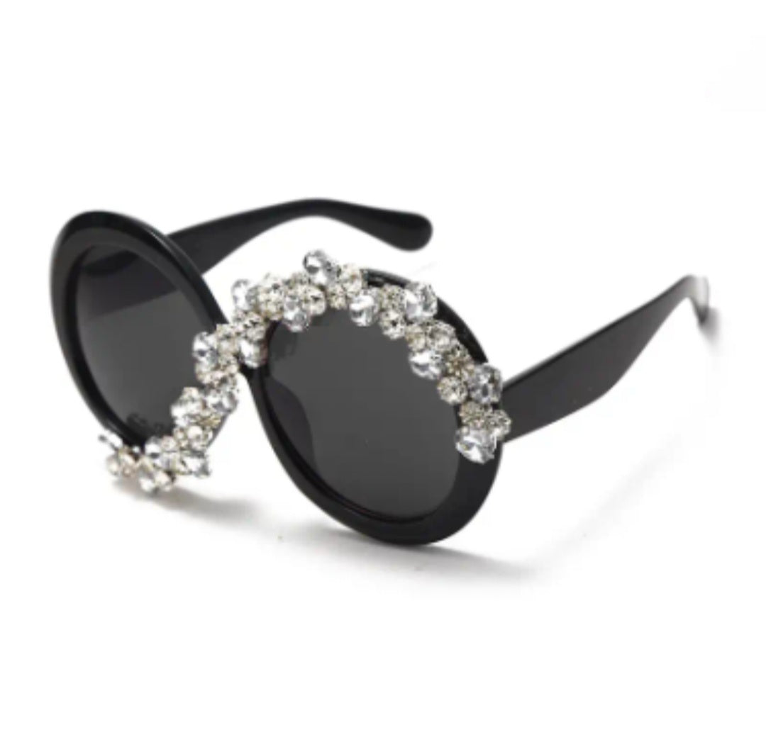 RHINESTONE ROUND SUNGLASSES