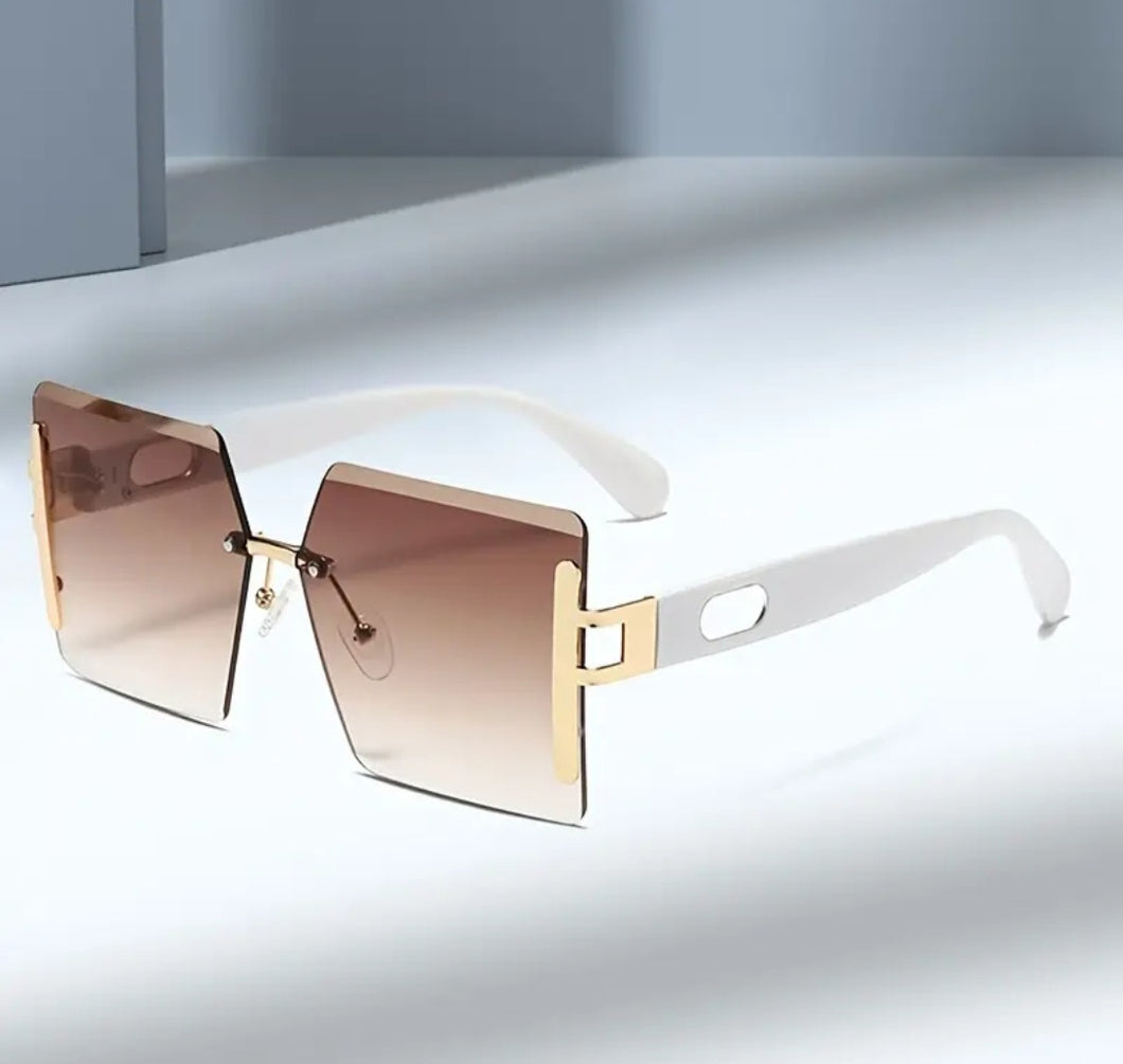 RIMLESS SQUARE SUNGLASSES