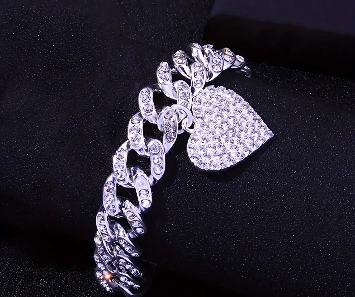 SILVER HEART ANKLE BRACELET