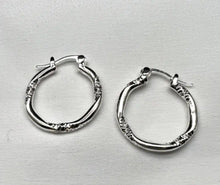 Load image into Gallery viewer, RHINESTONE CUT HOOP EARRINGS
