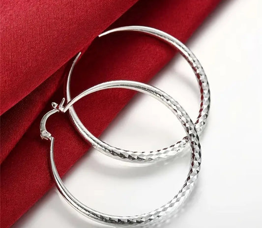 SILVER PLATED HOOP EARRINGS