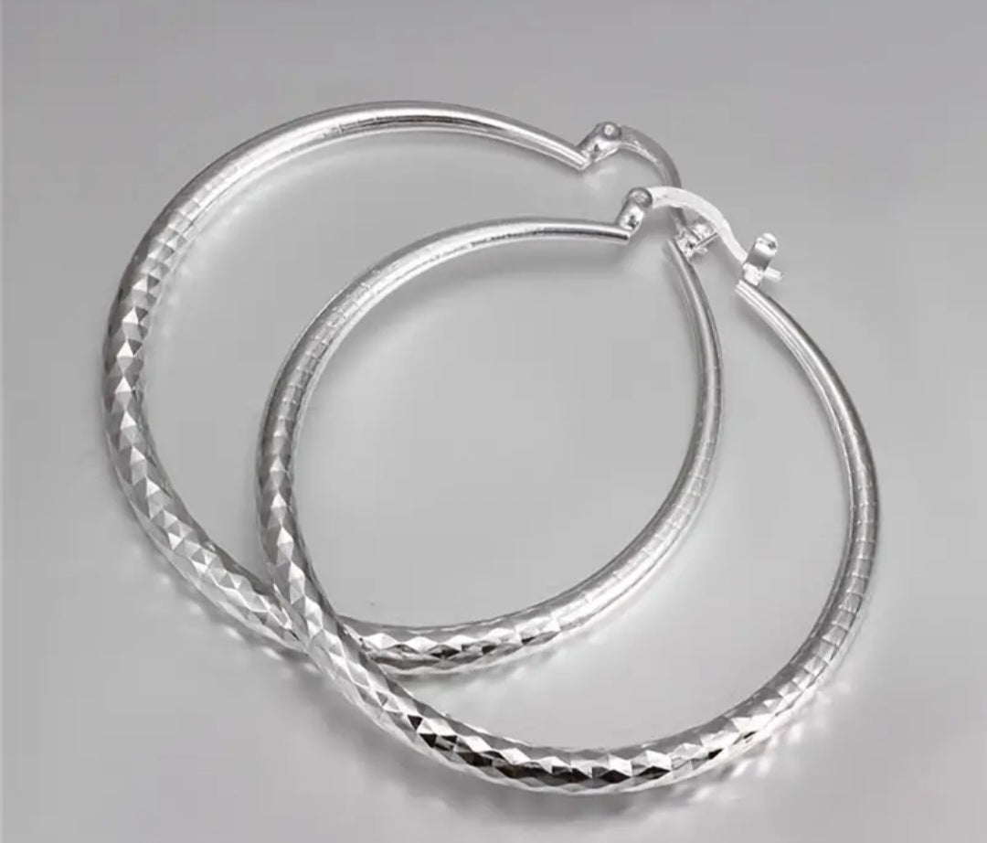 SILVER PLATED HOOP EARRINGS