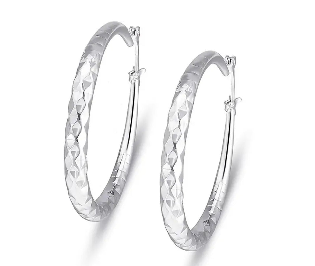 SILVER PLATED HOOP EARRINGS